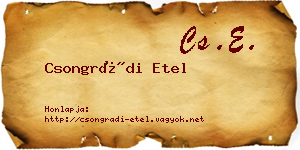 Csongrádi Etel névjegykártya